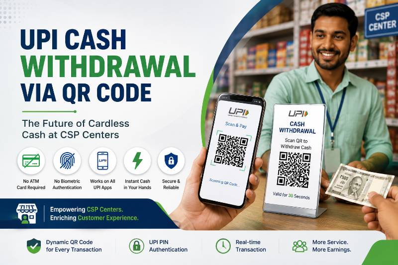 UPI Cash Withdrawal via QR Code: The Future of Cardless Cash at CSP Centers in India