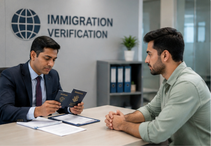 Passports and a gavel on a desk